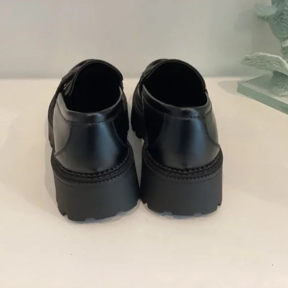 Steve Madden Women's Loafer Chunky Platform Black Leather All Sizes - Picture 11 of 12